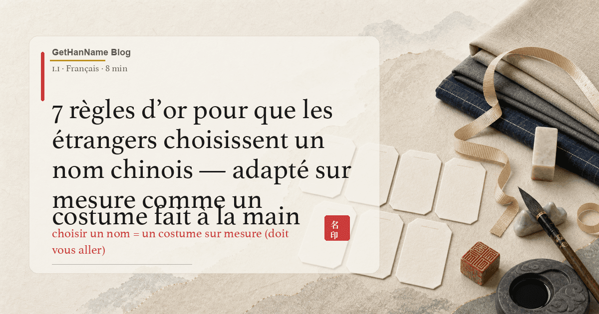 7 règles d’or pour que les étrangers choisissent un nom chinois — adapté sur mesure comme un costume fait à la main