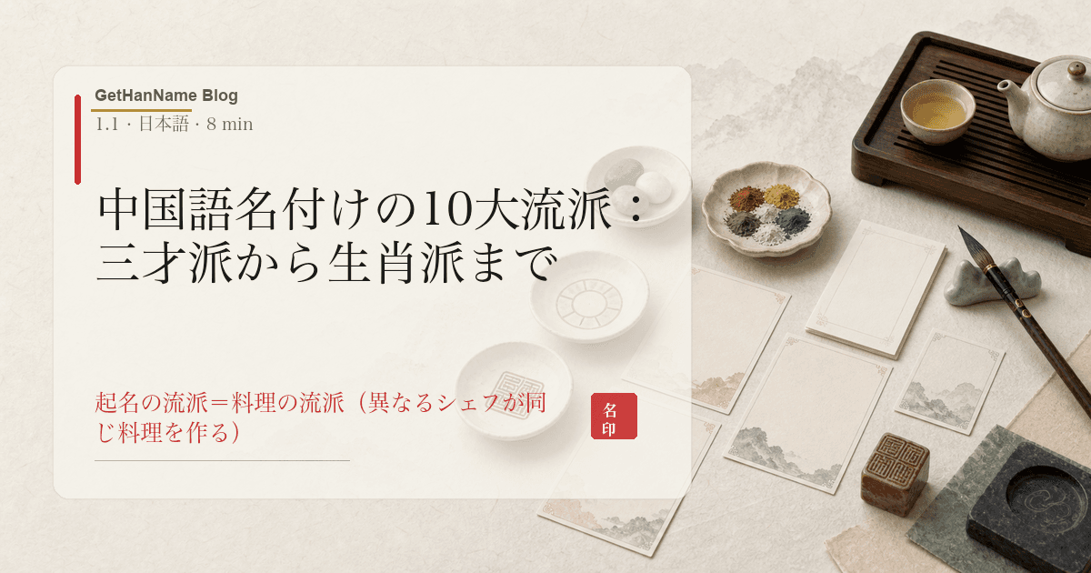 中国語名付けの10大流派：三才派から生肖派まで