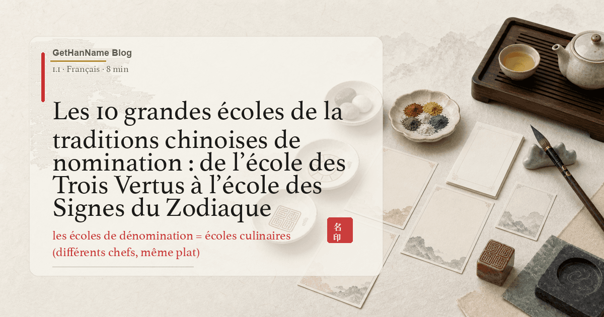 Les 10 grandes écoles de la traditions chinoises de nomination : de l’école des Trois Vertus à l’école des Signes du Zodiaque